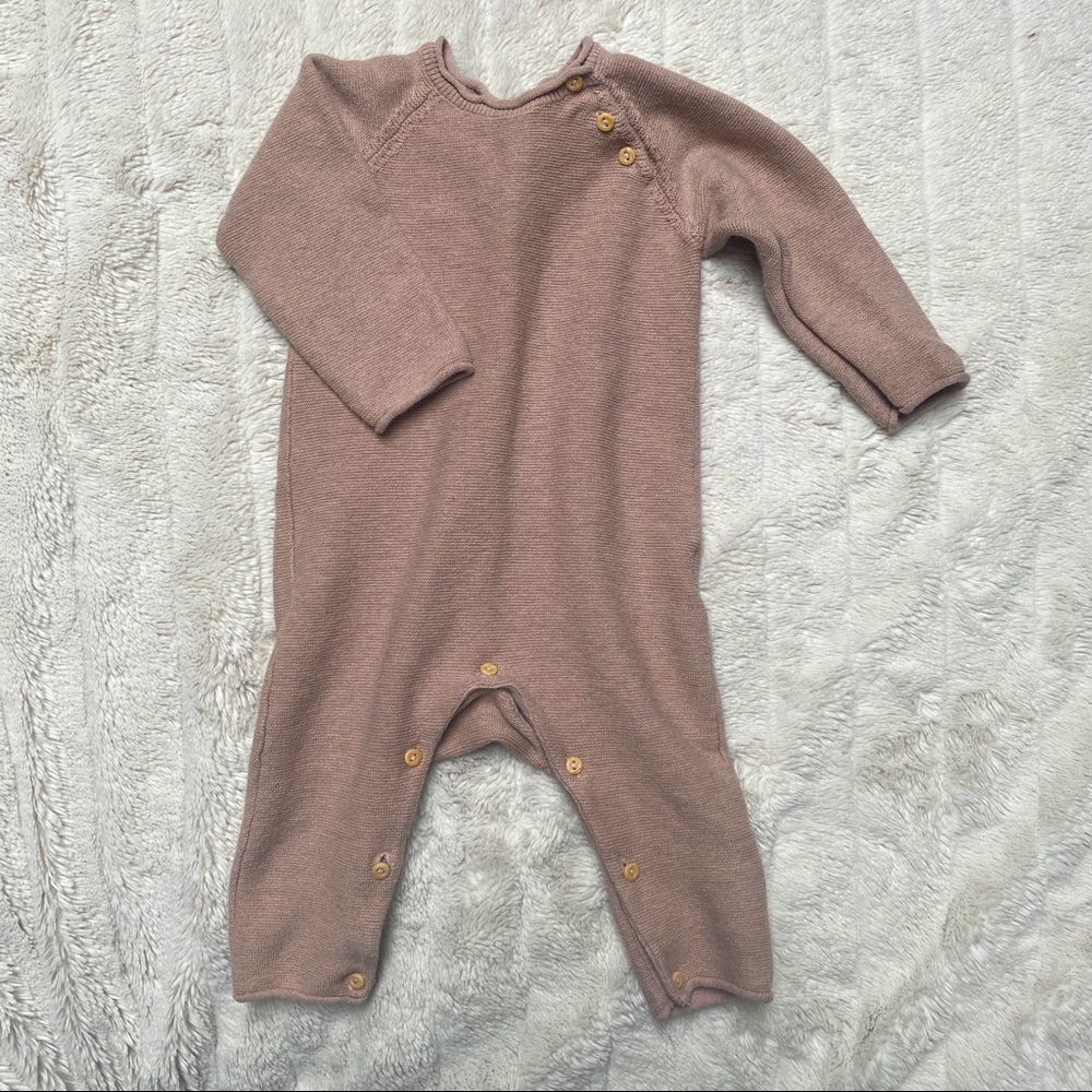 H&M organic cotton romper 9M tan super soft and cozy!